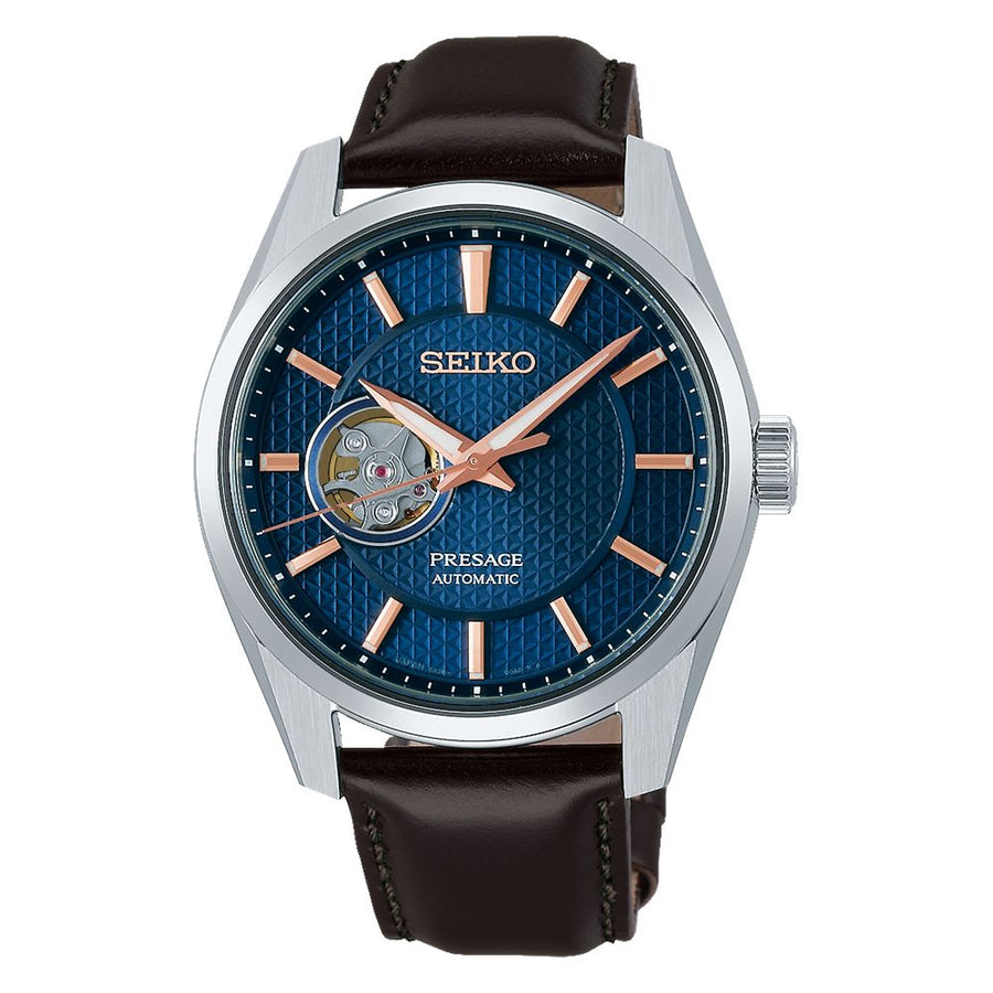 セイコー プレザージュ SARX099 メカニカル腕時計,ステンレスケース,ブルー「藍みを帯びた墨色を表す藍墨（あいすみ）」ダイヤル,皮革（カーフ）バンド